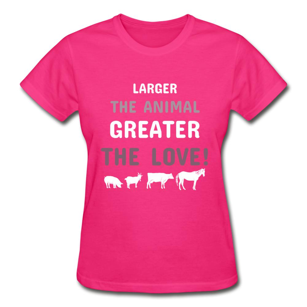 Larger the animal- Greater the love! Gildan Ultra Cotton Ladies T-Shirt-Ultra Cotton Ladies T-Shirt | Gildan G200L-I love Veterinary