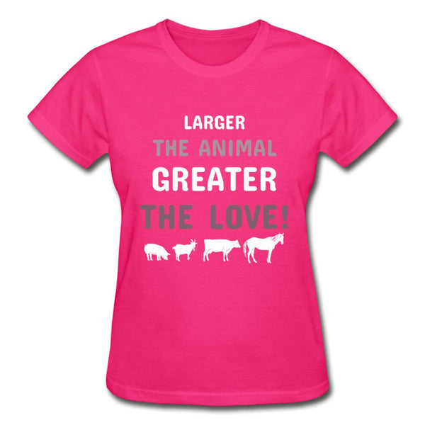 Larger the animal- Greater the love! Gildan Ultra Cotton Ladies T-Shirt-Ultra Cotton Ladies T-Shirt | Gildan G200L-I love Veterinary