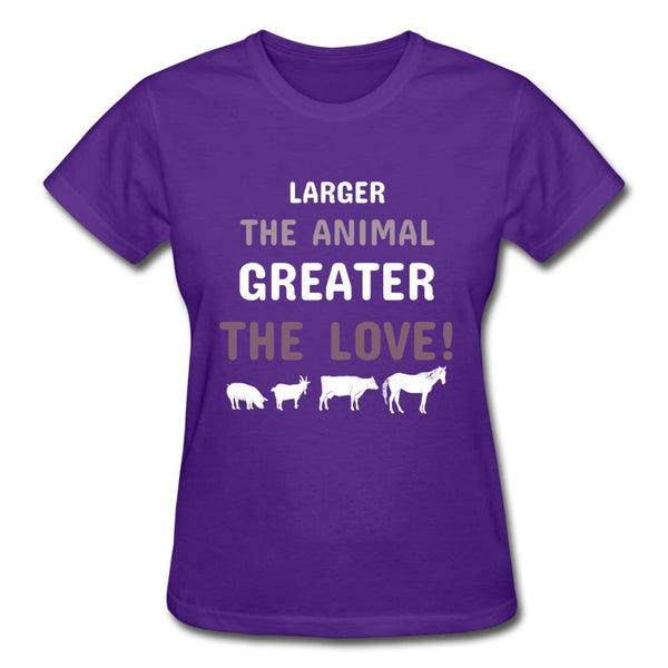 Larger the animal- Greater the love! Gildan Ultra Cotton Ladies T-Shirt-Ultra Cotton Ladies T-Shirt | Gildan G200L-I love Veterinary