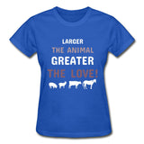 Larger the animal- Greater the love! Gildan Ultra Cotton Ladies T-Shirt-Ultra Cotton Ladies T-Shirt | Gildan G200L-I love Veterinary