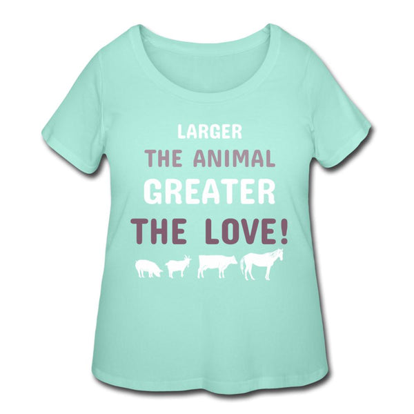 Larger the animal- Greater the love! Women's Curvy T-shirt-Women’s Curvy T-Shirt | LAT 3804-I love Veterinary