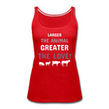 Larger the animal- Greater the love! Women's Tank Top-Women’s Premium Tank Top | Spreadshirt 917-I love Veterinary