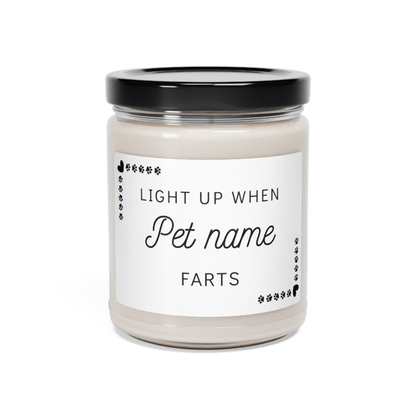 Light up when Pet Farts - Personalized Scented Soy Candle, 8oz-Candles-I love Veterinary