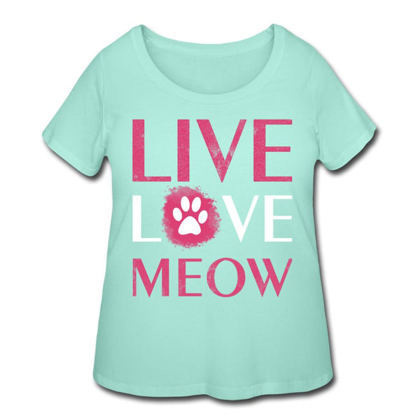 Live, Love, Meow Women's Curvy T-shirt-Women’s Curvy T-Shirt | LAT 3804-I love Veterinary