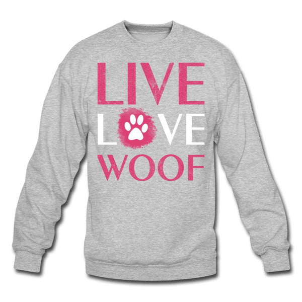 Live, Love, Woof Crewneck Sweatshirt-Unisex Crewneck Sweatshirt | Gildan 18000-I love Veterinary