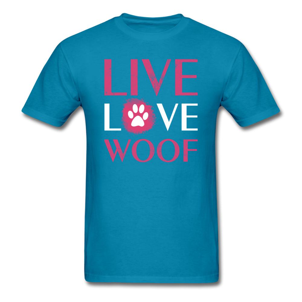 Live, Love, Woof Unisex T-shirt-Unisex Classic T-Shirt | Fruit of the Loom 3930-I love Veterinary