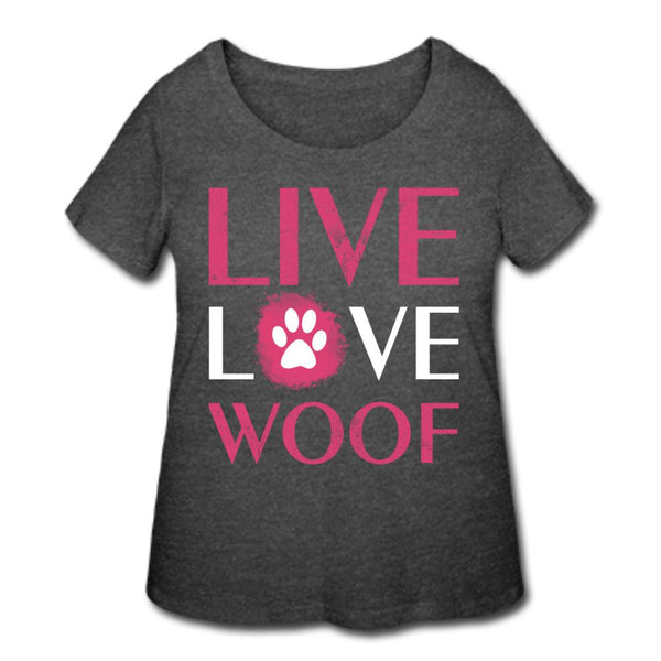 Live, Love, Woof Women's Curvy T-shirt-Women’s Curvy T-Shirt | LAT 3804-I love Veterinary