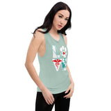 Love cat and dog Ladies’ Muscle Tank-Women's Flowy Muscle Tank | Bella + Canvas 8803-I love Veterinary