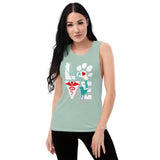 Love cat and dog Ladies’ Muscle Tank-Women's Flowy Muscle Tank | Bella + Canvas 8803-I love Veterinary