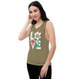 Love cat and dog Ladies’ Muscle Tank-Women's Flowy Muscle Tank | Bella + Canvas 8803-I love Veterinary