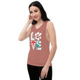 Love cat and dog Ladies’ Muscle Tank-Women's Flowy Muscle Tank | Bella + Canvas 8803-I love Veterinary