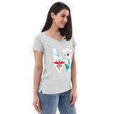 Love cat and dog Women's V-Neck t-shirt-Women's V-Neck T-Shirt | District DT8001-I love Veterinary