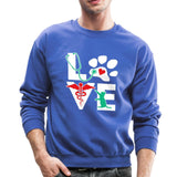 Love Cat Crewneck Sweatshirt-Unisex Crewneck Sweatshirt | Gildan 18000-I love Veterinary