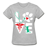 Love cat Gildan Ultra Cotton Ladies T-Shirt-Ultra Cotton Ladies T-Shirt | Gildan G200L-I love Veterinary