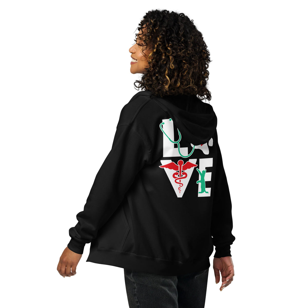 Love Cat Unisex heavy blend zip hoodie-Unisex Zip Hoodie | Gildan 18600-I love Veterinary