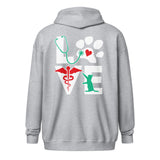 Love Cat Unisex heavy blend zip hoodie-Unisex Heavy Blend Zip Hoodie | Gildan 18600-I love Veterinary