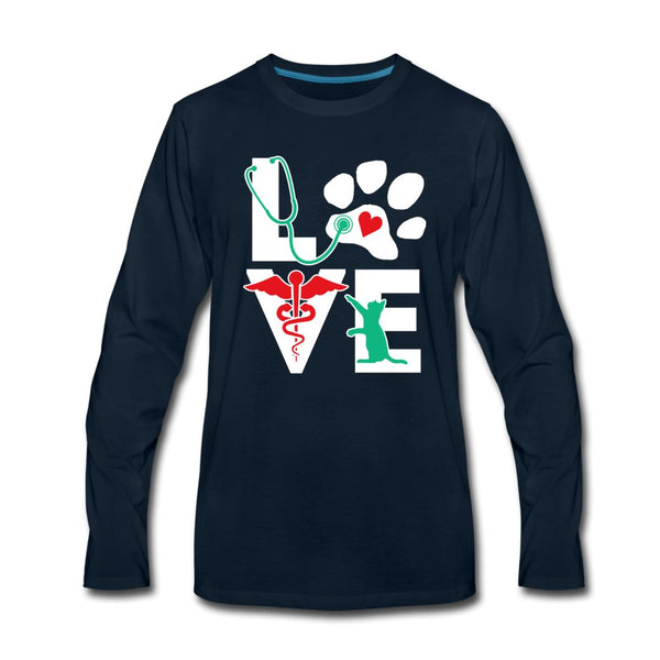 Love cat Unisex Premium Long Sleeve T-Shirt-Men's Premium Long Sleeve T-Shirt | Spreadshirt 875-I love Veterinary
