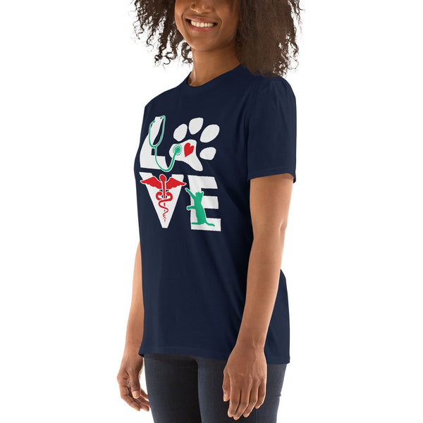 Love cat Unisex T-shirt-Unisex T-Shirt | Gildan 64000-I love Veterinary