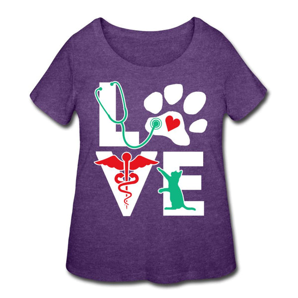 Love cat Women's Curvy T-shirt-Women’s Curvy T-Shirt | LAT 3804-I love Veterinary