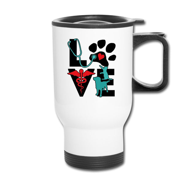 Love Dog and Cat 14oz Travel Mug-Travel Mug | BestSub B4QC2-I love Veterinary