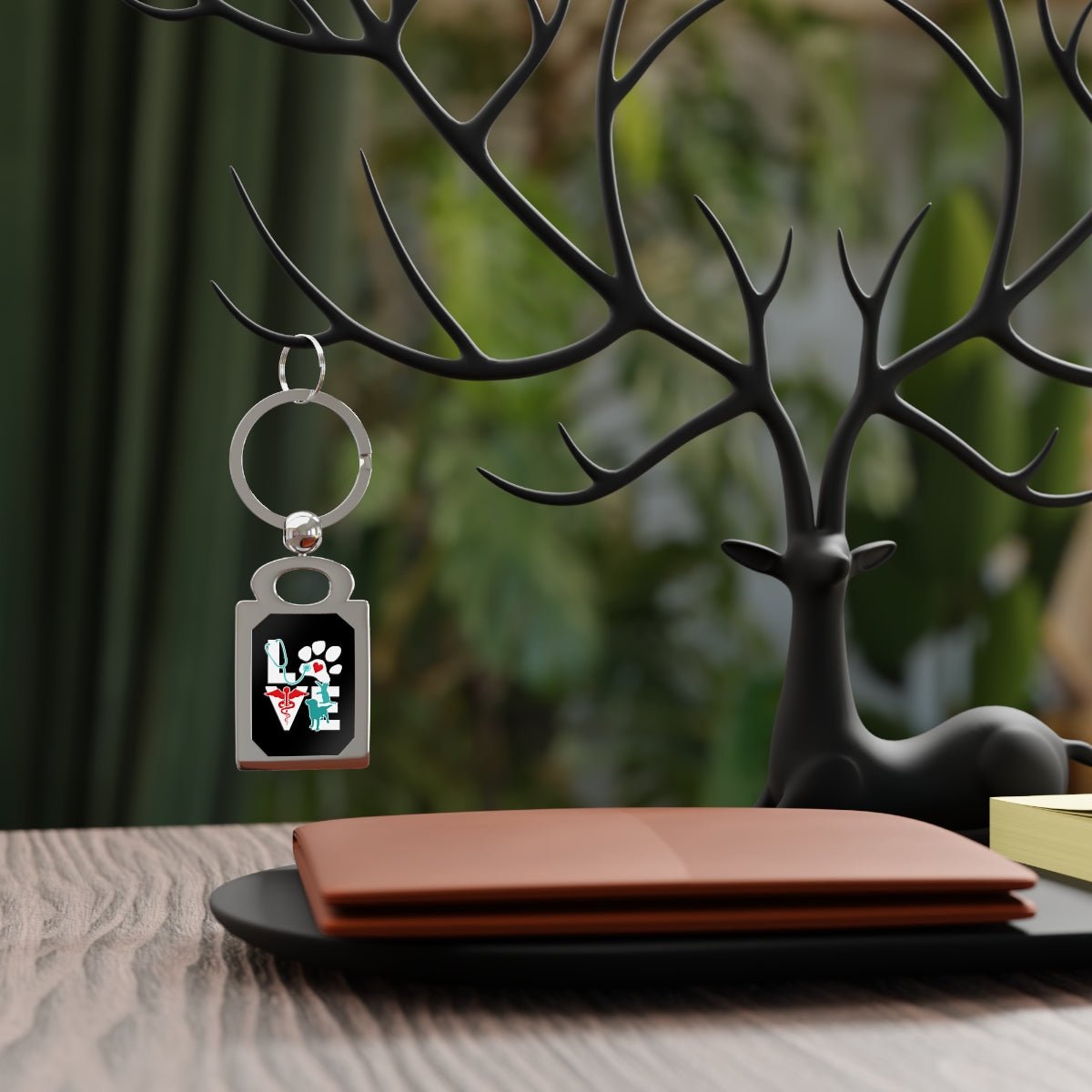 Love dog and cat Keychain-Keychains-I love Veterinary