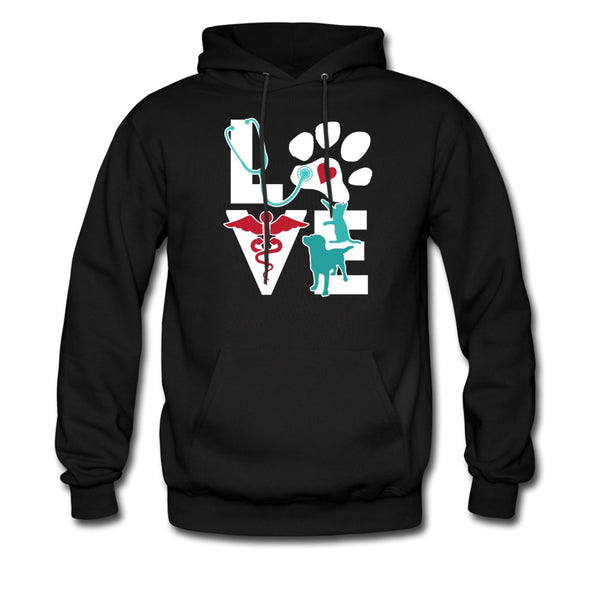 Love Dog and Cat Men's Hoodie-Men's Hoodie | Hanes P170-I love Veterinary