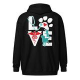 Love Dog and Cat Unisex heavy blend zip hoodie-Unisex Heavy Blend Zip Hoodie | Gildan 18600-I love Veterinary