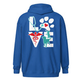 Love Dog and Cat Unisex heavy blend zip hoodie-Unisex Heavy Blend Zip Hoodie | Gildan 18600-I love Veterinary