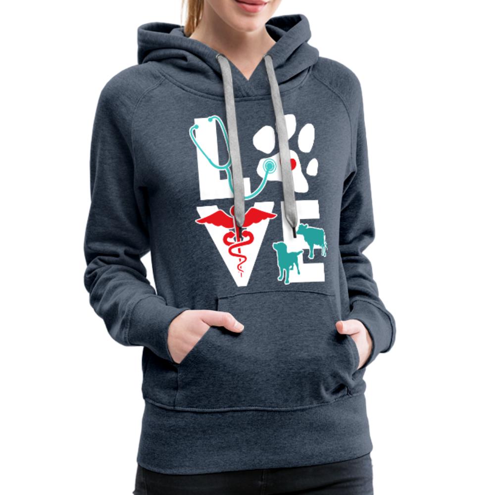Love Dog and Cow Women’s Premium Hoodie-Women’s Premium Hoodie | Spreadshirt 444-I love Veterinary