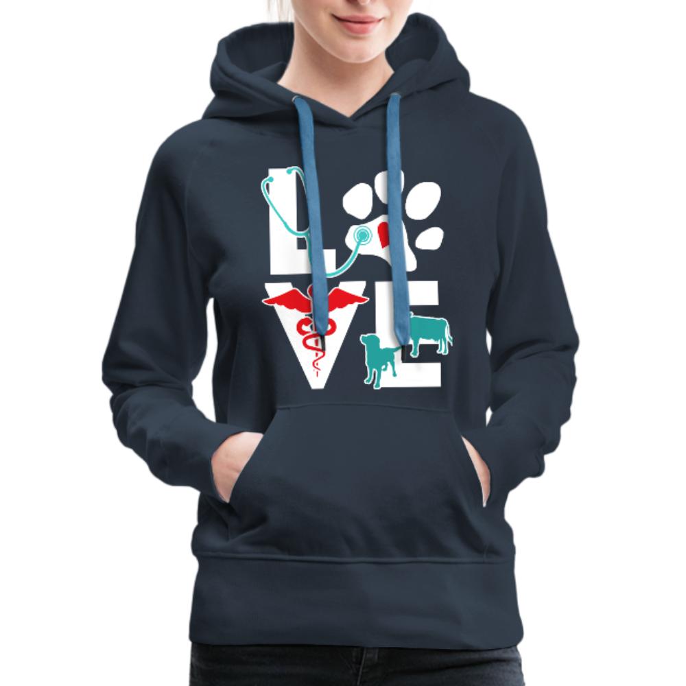 Love Dog and Cow Women’s Premium Hoodie-Women’s Premium Hoodie | Spreadshirt 444-I love Veterinary