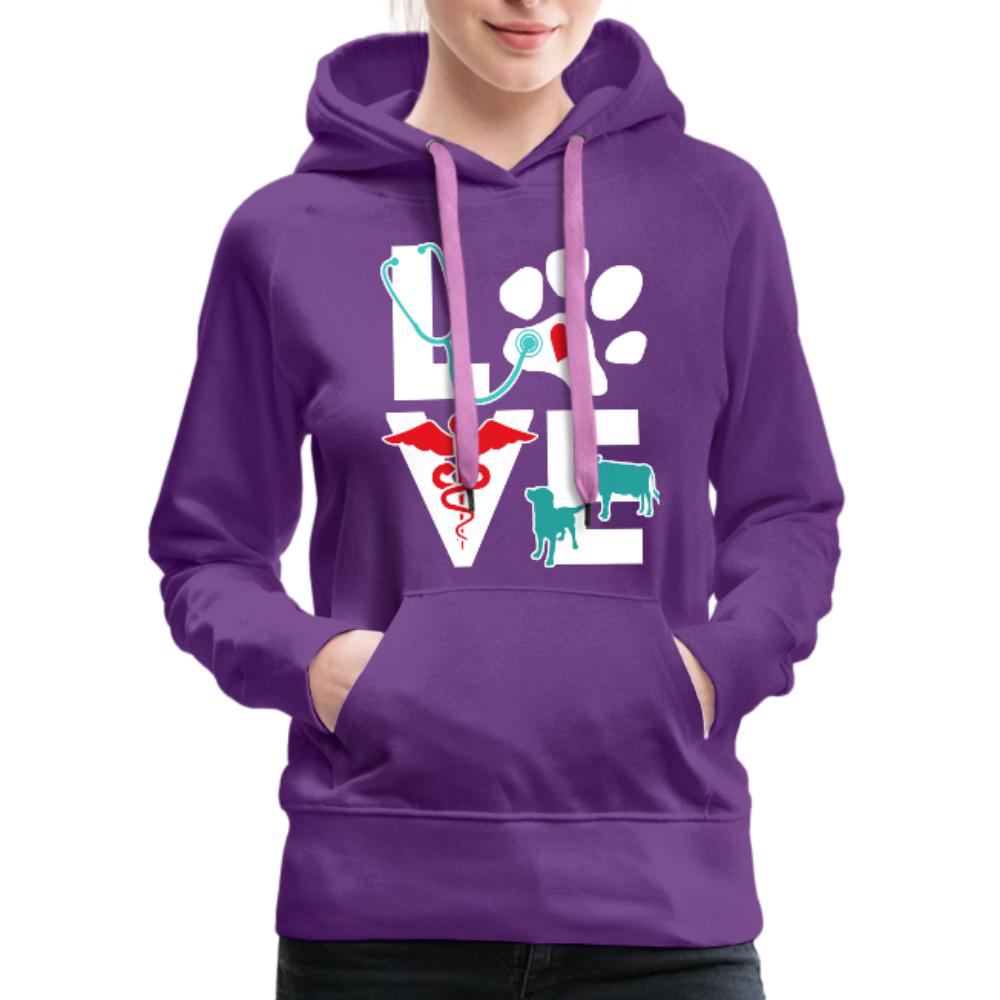 Love Dog and Cow Women’s Premium Hoodie-Women’s Premium Hoodie | Spreadshirt 444-I love Veterinary
