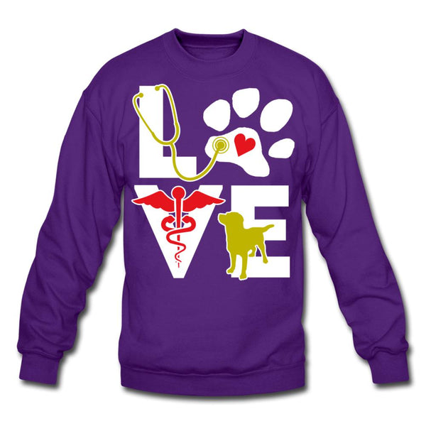 Love dog Crewneck Sweatshirt-Unisex Crewneck Sweatshirt | Gildan 18000-I love Veterinary