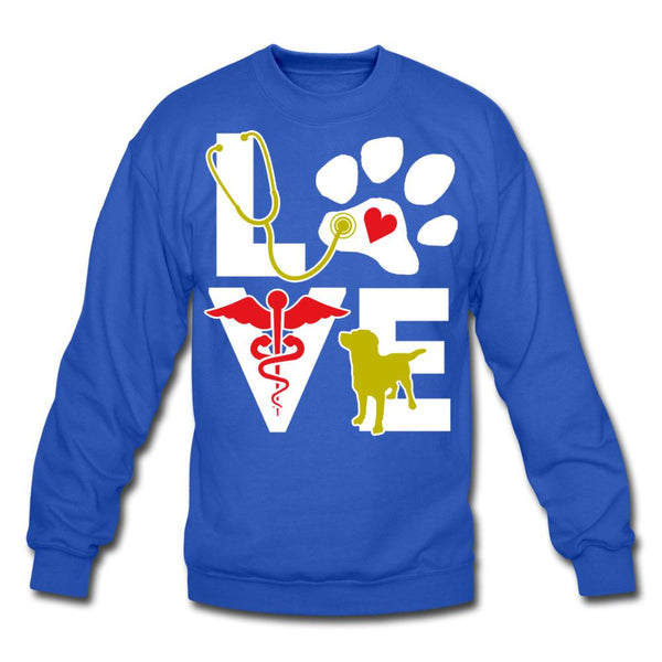 Love dog Crewneck Sweatshirt-Unisex Crewneck Sweatshirt | Gildan 18000-I love Veterinary