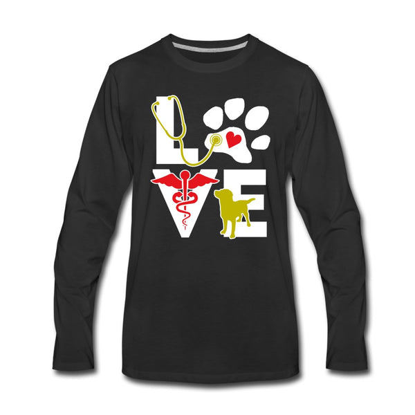 Love dog Unisex Premium Long Sleeve T-Shirt-Men's Premium Long Sleeve T-Shirt | Spreadshirt 875-I love Veterinary