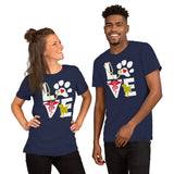 Love dog Unisex T-shirt Bella + Canvas 3001-Unisex Staple T-Shirt | Bella + Canvas 3001-I love Veterinary