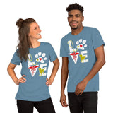 Love dog Unisex T-shirt Bella + Canvas 3001-Unisex Staple T-Shirt | Bella + Canvas 3001-I love Veterinary