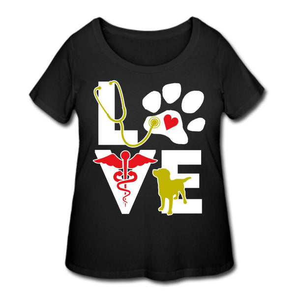 Love dog Women's Curvy T-shirt-Women’s Curvy T-Shirt | LAT 3804-I love Veterinary