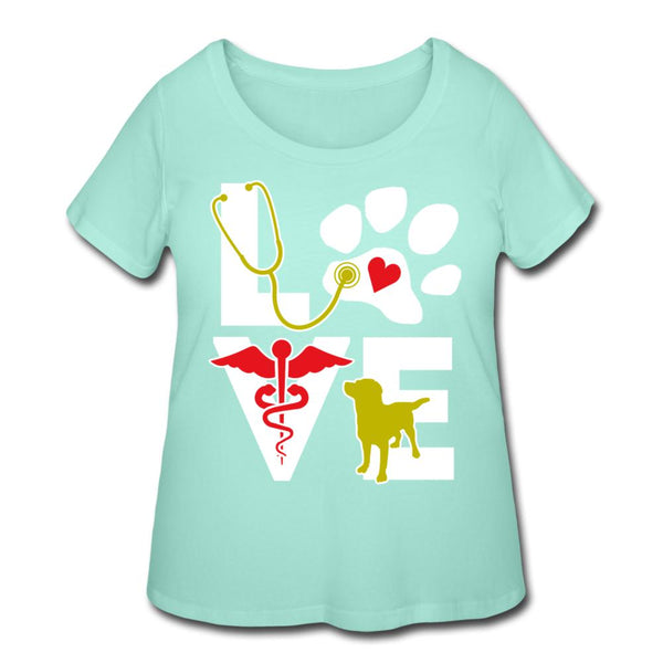 Love dog Women's Curvy T-shirt-Women’s Curvy T-Shirt | LAT 3804-I love Veterinary