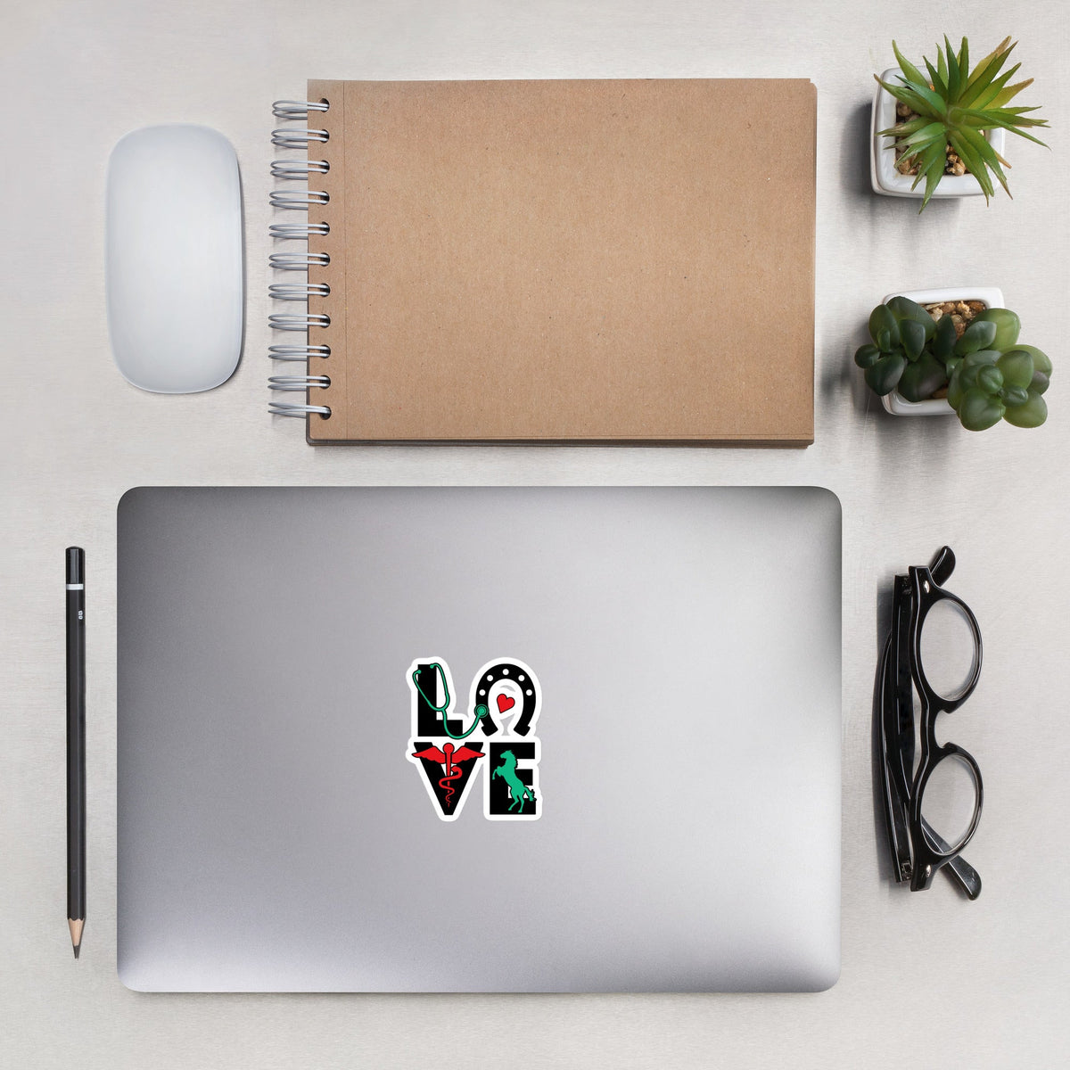 Love Horseshoe Bubble-free stickers-Kiss-Cut Stickers-I love Veterinary