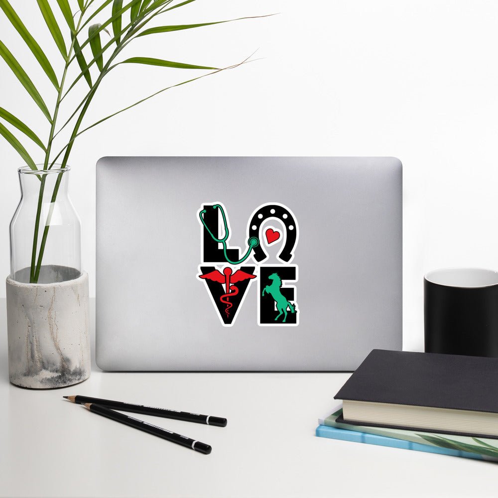 Love Horseshoe Bubble-free stickers-Kiss-Cut Stickers-I love Veterinary
