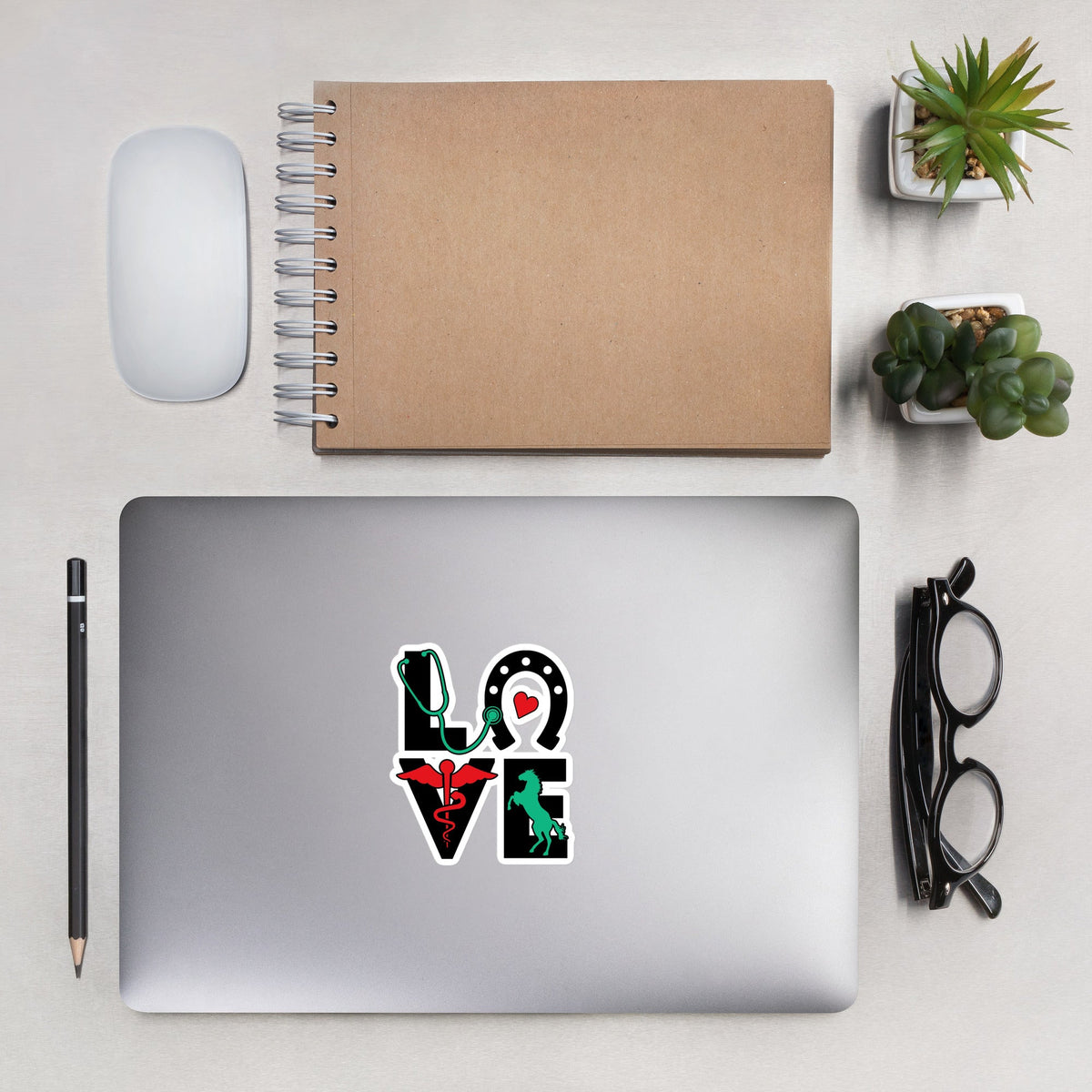 Love Horseshoe Bubble-free stickers-Kiss-Cut Stickers-I love Veterinary