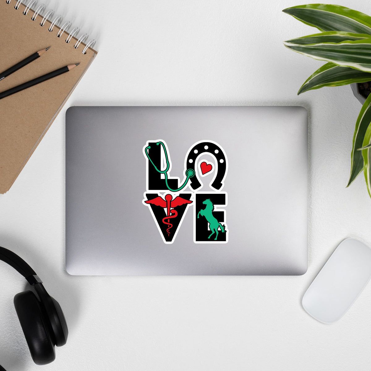 Love Horseshoe Bubble-free stickers-Kiss-Cut Stickers-I love Veterinary