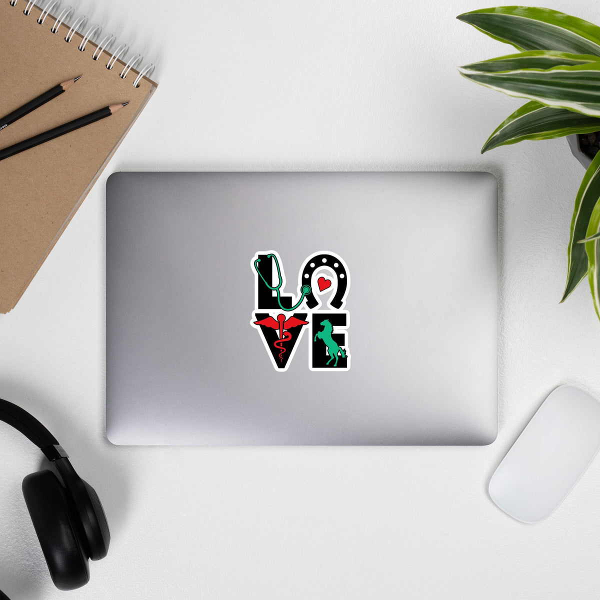 Love Horseshoe Bubble-free stickers-Kiss-Cut Stickers-I love Veterinary