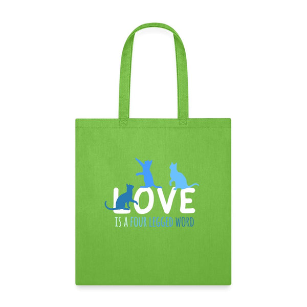 Love is a four legged word - Cats Tote Bag-Tote Bag | Q-Tees Q800-I love Veterinary
