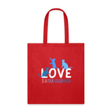 Love is a four legged word - Cats Tote Bag-Tote Bag | Q-Tees Q800-I love Veterinary