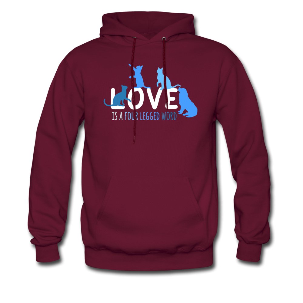 Love is a four legged word (with dog and cats) Unisex Hoodie-Men's Hoodie | Hanes P170-I love Veterinary