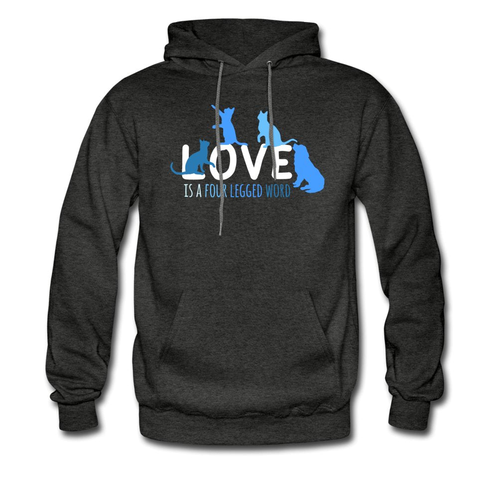 Love is a four legged word (with dog and cats) Unisex Hoodie-Men's Hoodie | Hanes P170-I love Veterinary