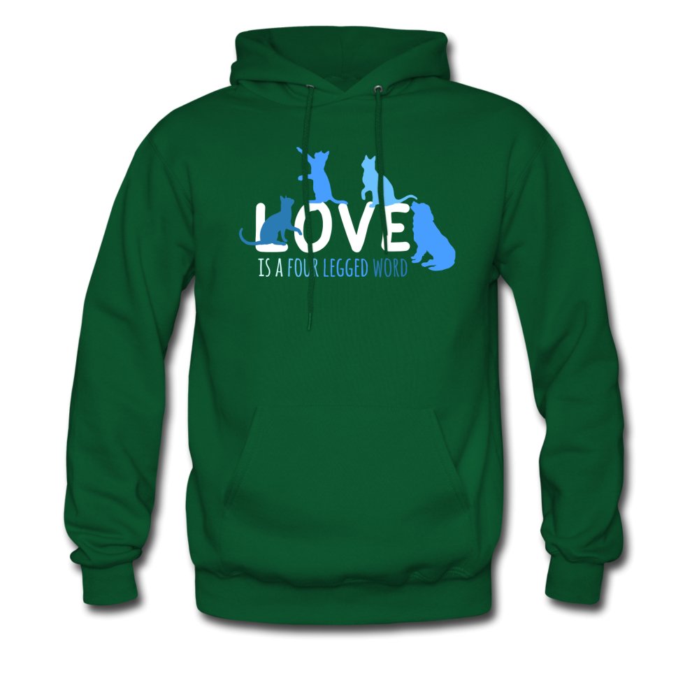 Love is a four legged word (with dog and cats) Unisex Hoodie-Men's Hoodie | Hanes P170-I love Veterinary
