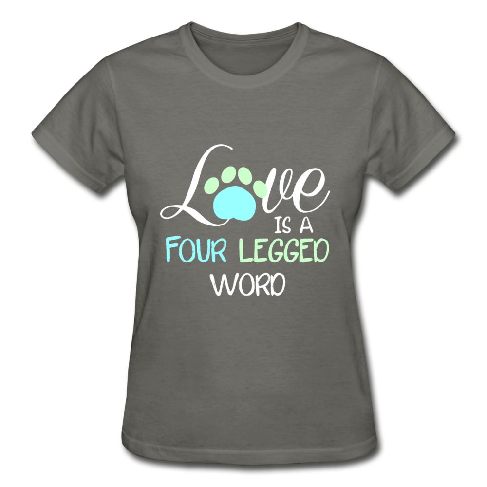 Love is four legged word Gildan Ultra Cotton Ladies T-Shirt-Ultra Cotton Ladies T-Shirt | Gildan G200L-I love Veterinary