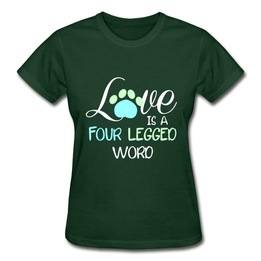Love is four legged word Gildan Ultra Cotton Ladies T-Shirt-Ultra Cotton Ladies T-Shirt | Gildan G200L-I love Veterinary